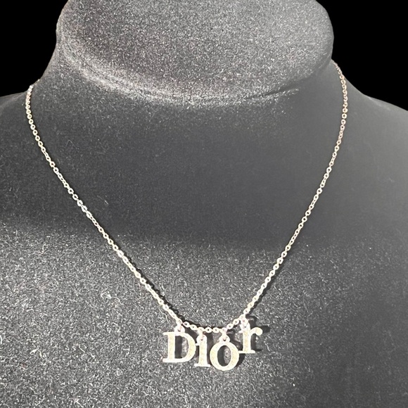 RARE Dior Vintage Logo Spellout Necklace - Picture 4 of 12